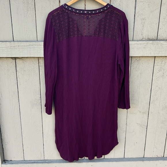 Artesia Bohemian Dress Burgundy Festival Hippie Embroidered Beach XL - Picture 5 of 7
